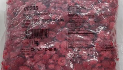 IQF frozen Whole Raspberries and Antioxidant Blend recalled for norovirus risk